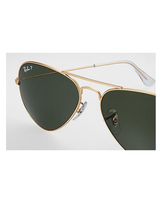 Ray-Ban Classic Aviator Sunglasses - Polarized Green Lens with Gold Frame