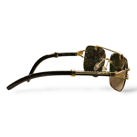 Gucci Luxury Rimless Gold Snake Sunglasses – Bold, Elegant & Iconic Design