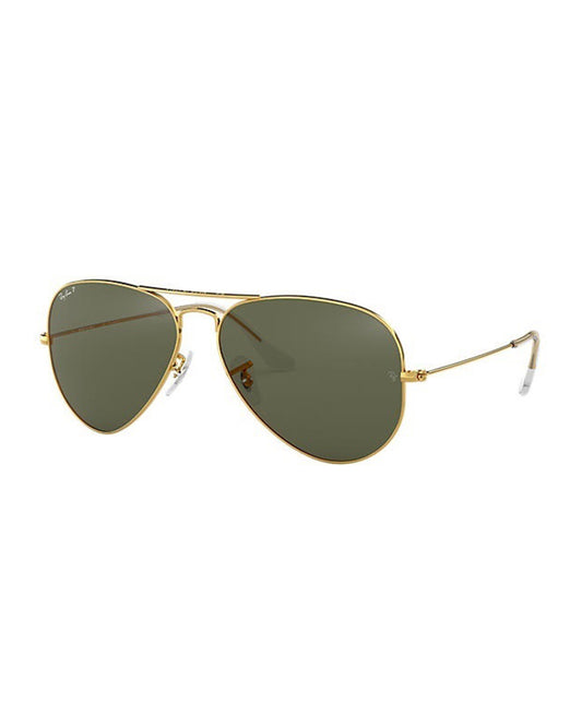 Ray-Ban Classic Aviator Sunglasses - Polarized Green Lens with Gold Frame
