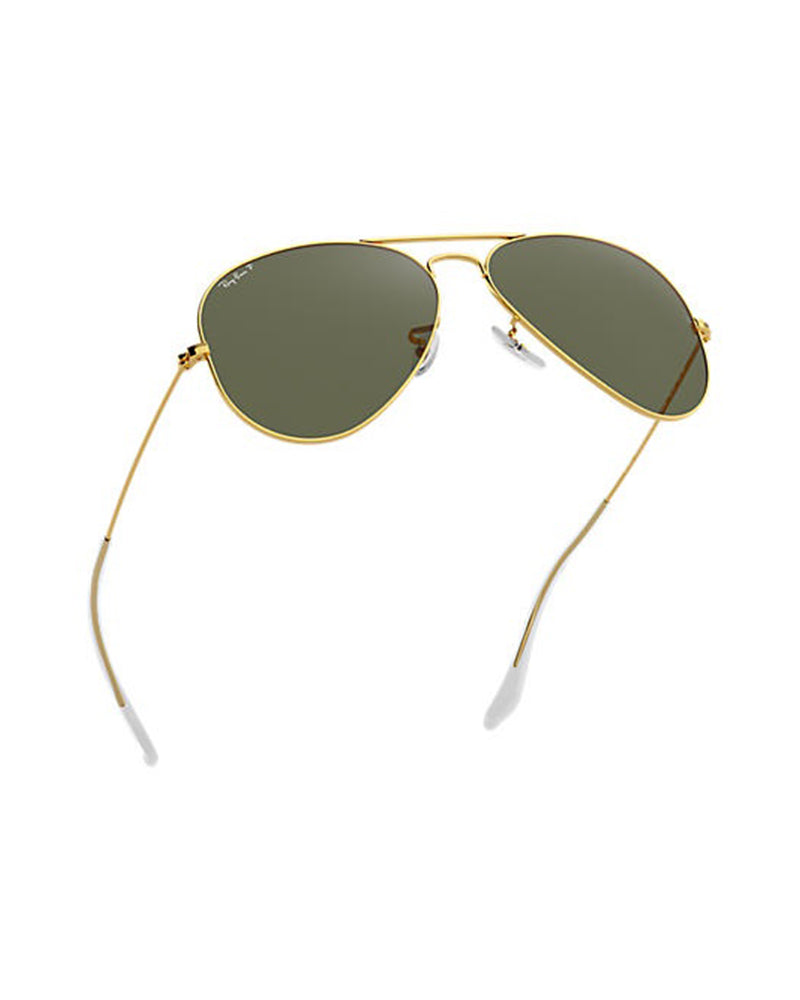 Ray-Ban Classic Aviator Sunglasses - Polarized Green Lens with Gold Frame