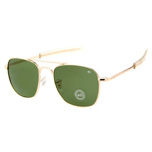 AO Original Pilot Sunglasses – Gold Frame with Green Lenses